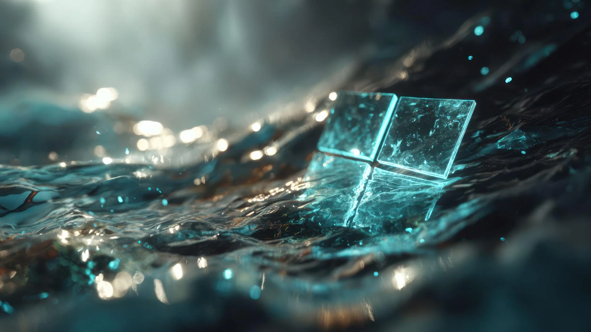 Glowing Windows Logo 3D Water Render picture 1 of 1