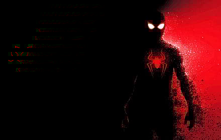 Minimalist High-contrast Miles Morales Red Glow'