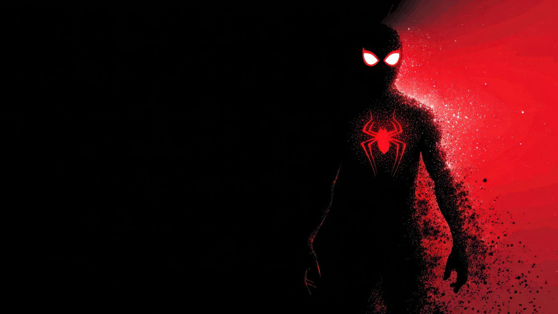 Minimalist High-contrast Miles Morales Red Glow picture 1 of 1