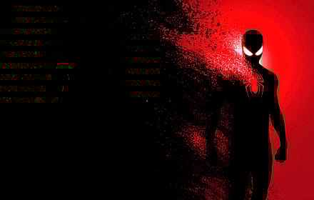 Minimalist Red And Black Spider-Man Splatter'