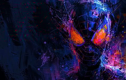 Dramatic Vibrant Spider-Man Art'