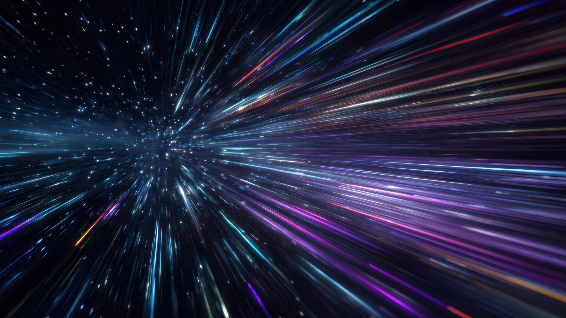 Colorful Warp Speed Light Streaks Space picture 1 of 1