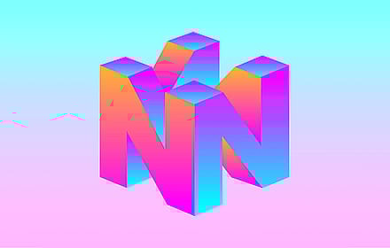 N64 logo in vaporwave colors by /u/AstralWave'