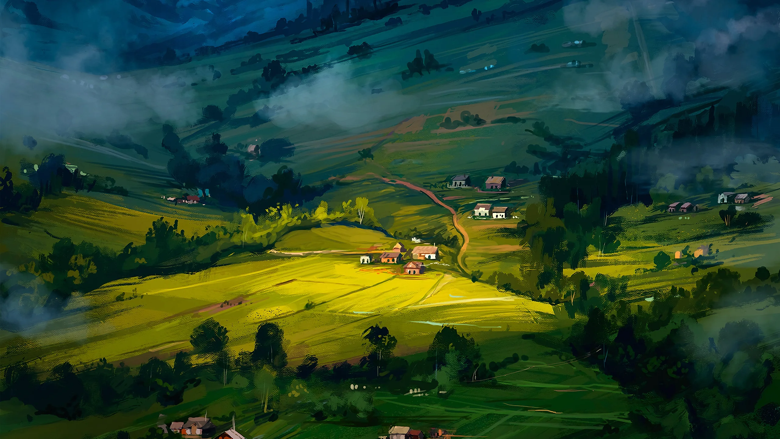 Rolling Hills and Towns by N Kayurova picture 1 of 1