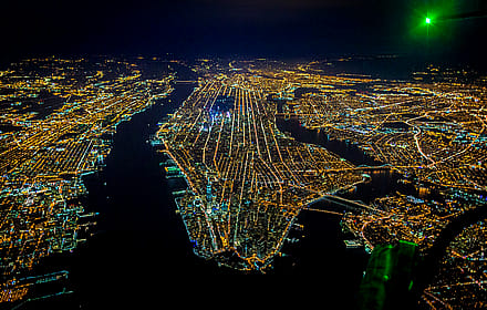 Gotham 7.5K - A rare high altitude night flight above NYC produces some great photos'