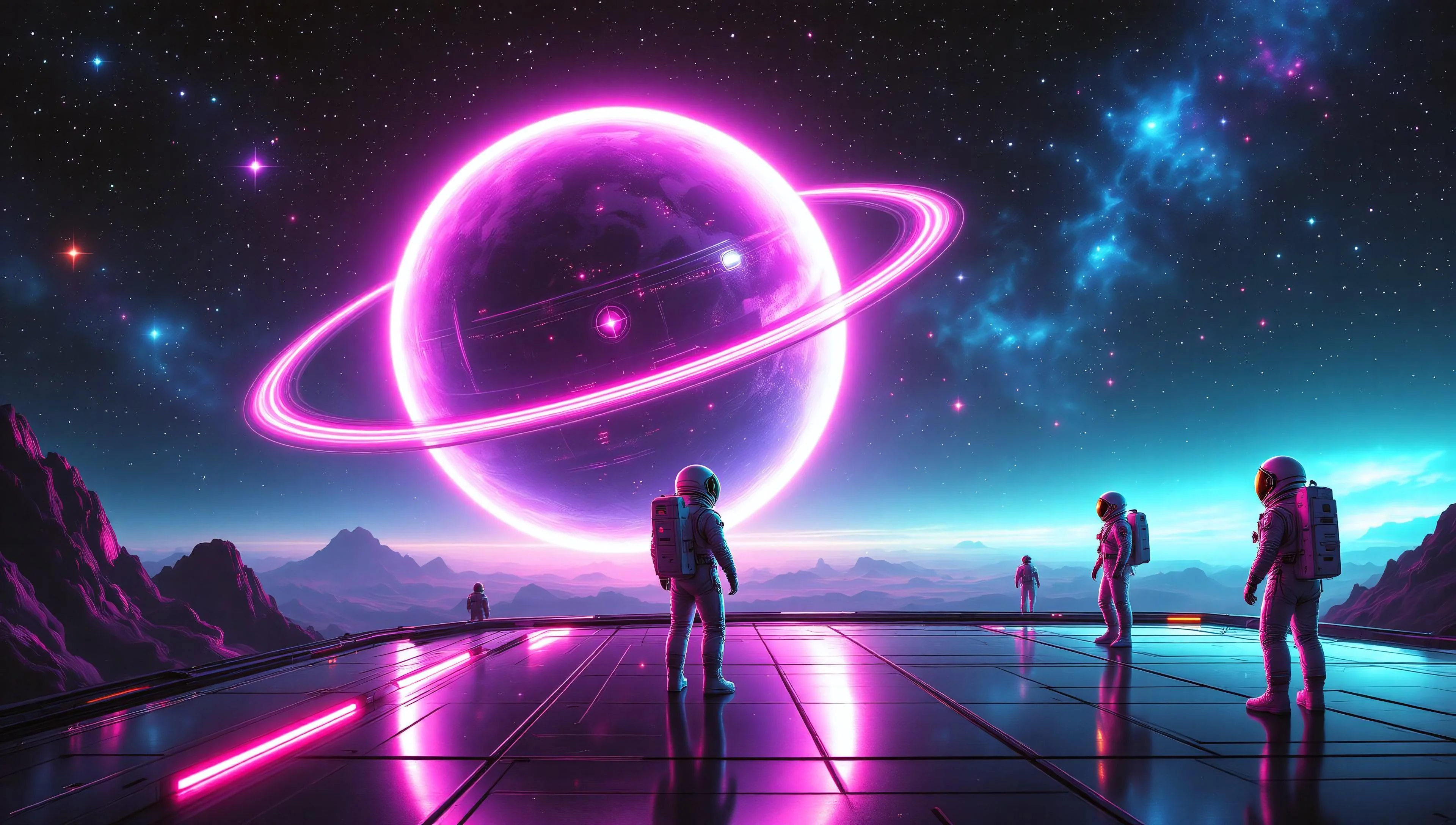 3840x2160 Synthwave Space Odyssey picture 1 of 1