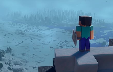 Minecraft Render Snowy Mountain 4K'