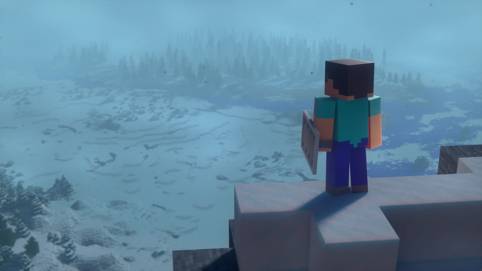Minecraft Render Snowy Mountain 4K picture 1 of 1