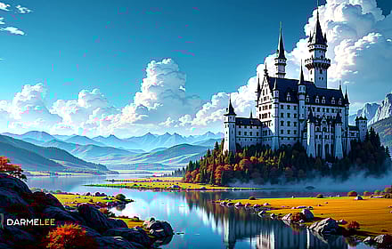 4K Autumn Castle Wallpaper'