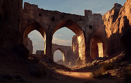 Ancient Desert Ruins Archway'