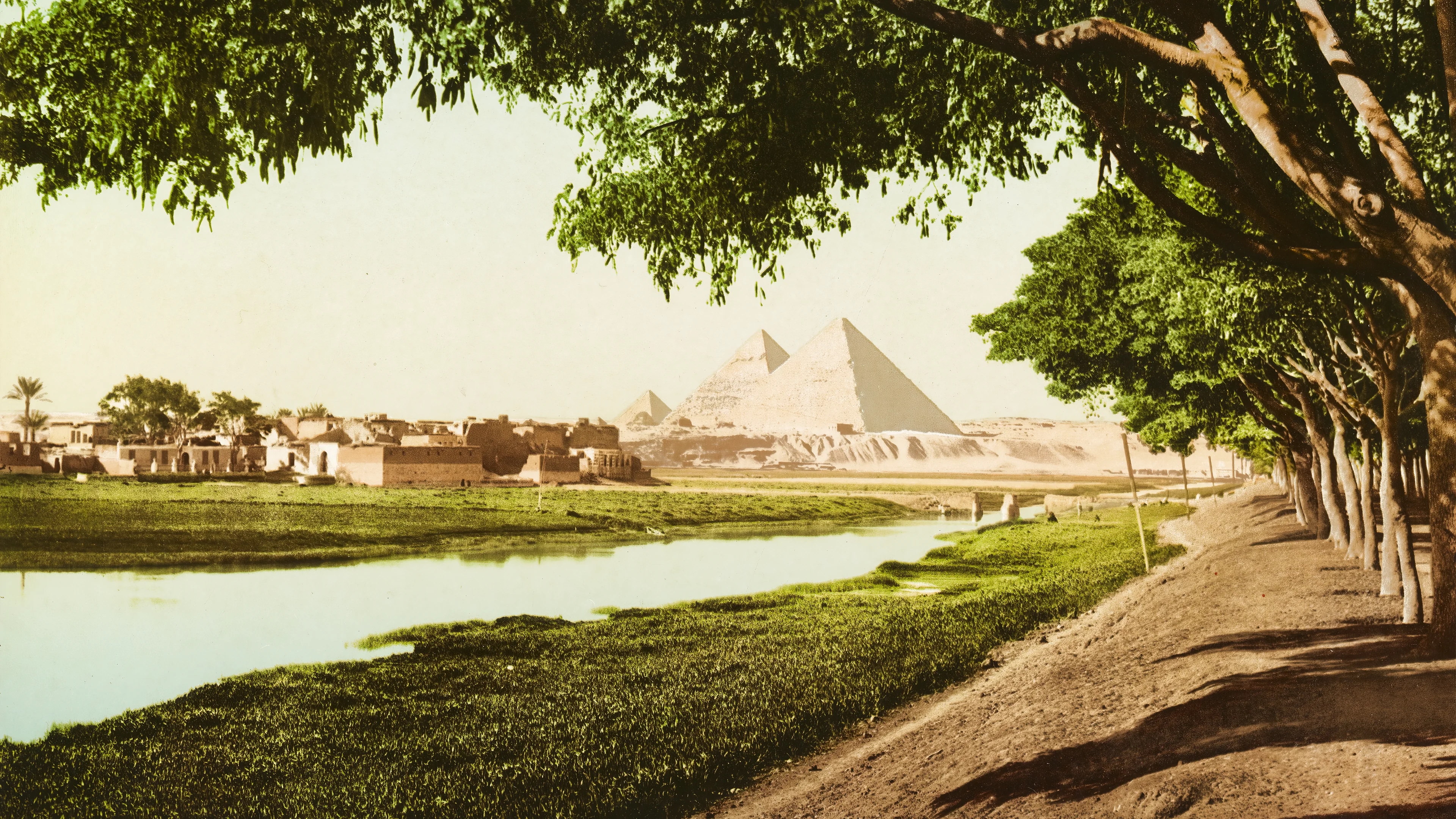Kairo, les pyramides depuis la route, 1890 picture 1 of 1