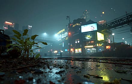 Misty Cyberpunk Street'