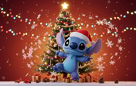 Stitch Xmas 16:9 Wallpaper'
