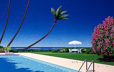 Poolside - Yellow Towel, 1990s by Hiroshi Nagai'