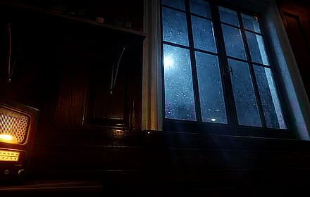 Moody office scene from our game works surprisingly well as a wallpaper'