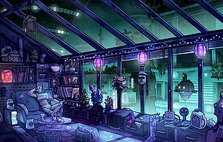 Robot chilling in the living room'