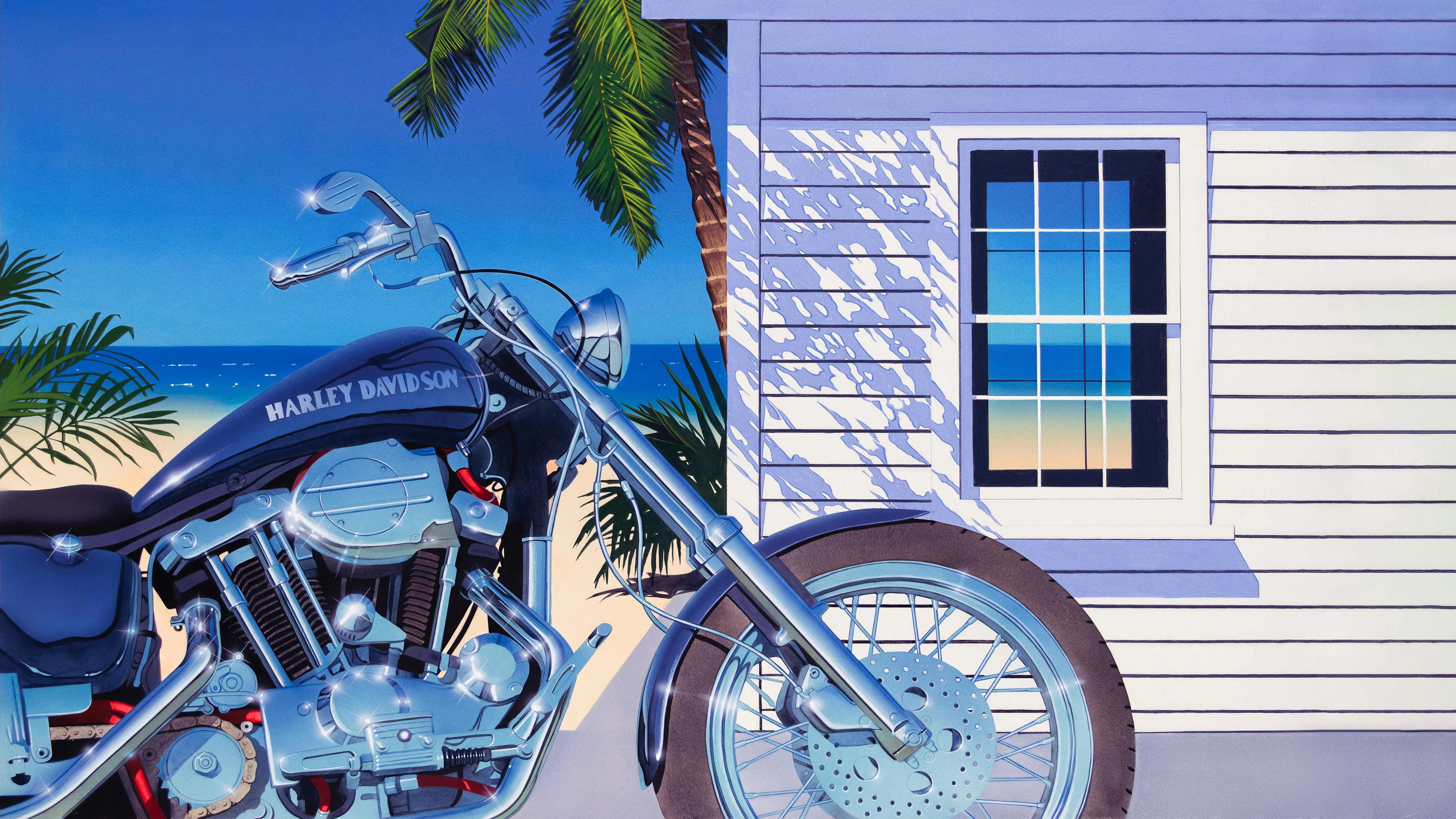 Harley on the beach by Bern Foster picture 1 of 1