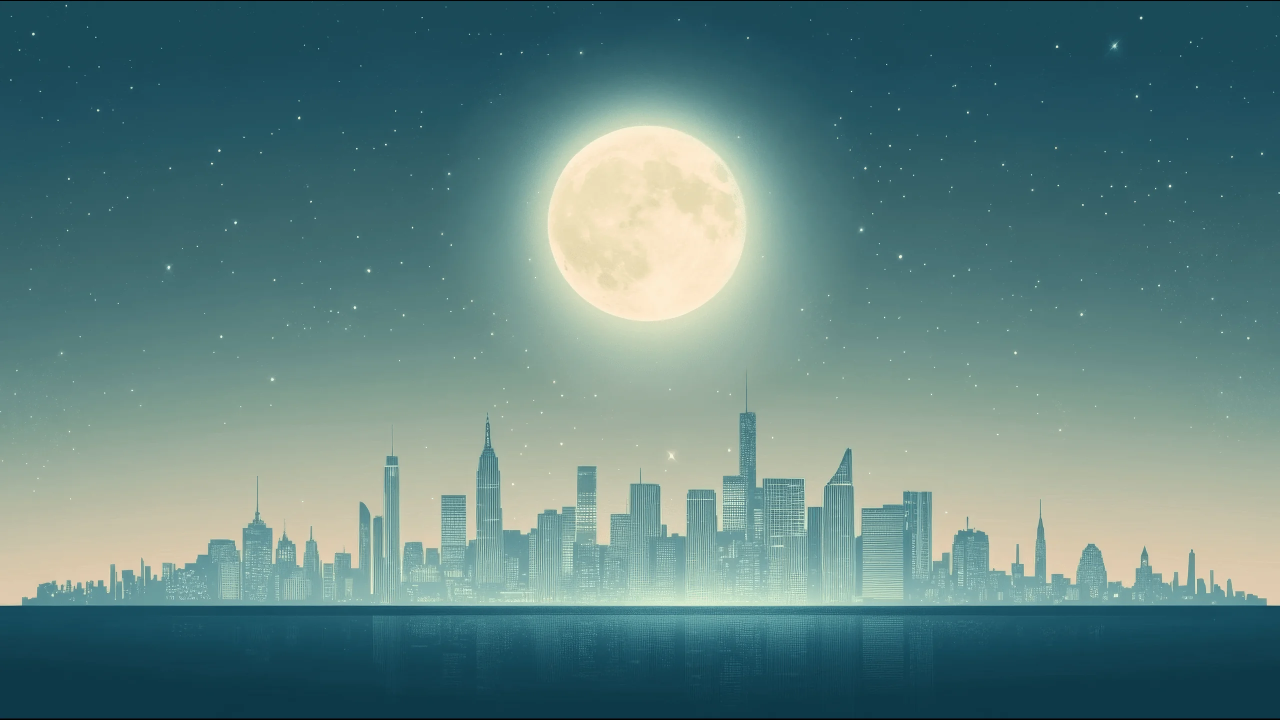 illustration of City Skyline in Night - Series.02 picture 2 of 6