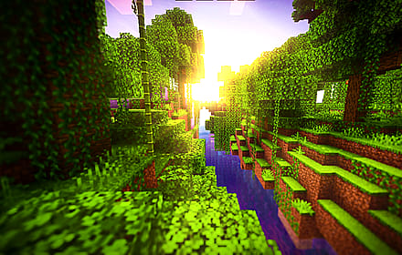 A Minecraft Sunset Wallpaper'