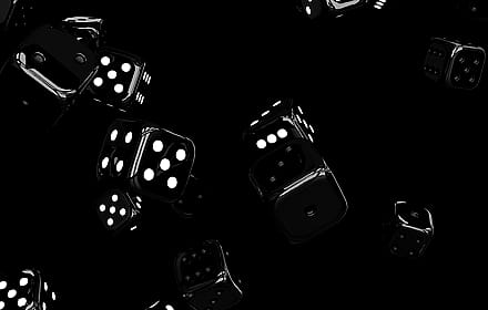 Black 3D Dice 7680x4320'