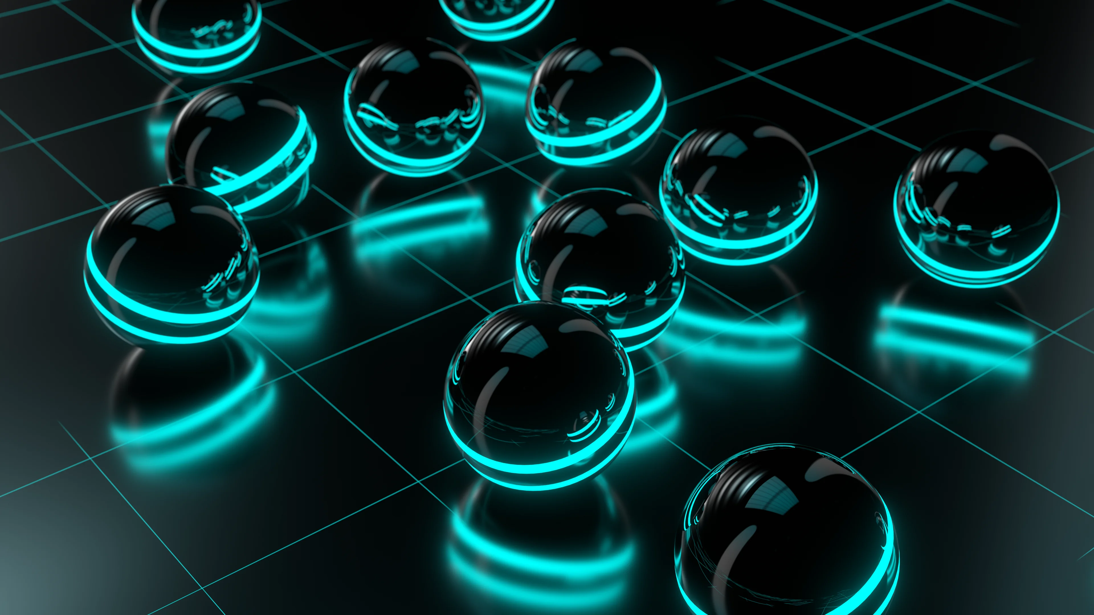 Neon 3D Sphere 3840x2160 picture 1 of 1