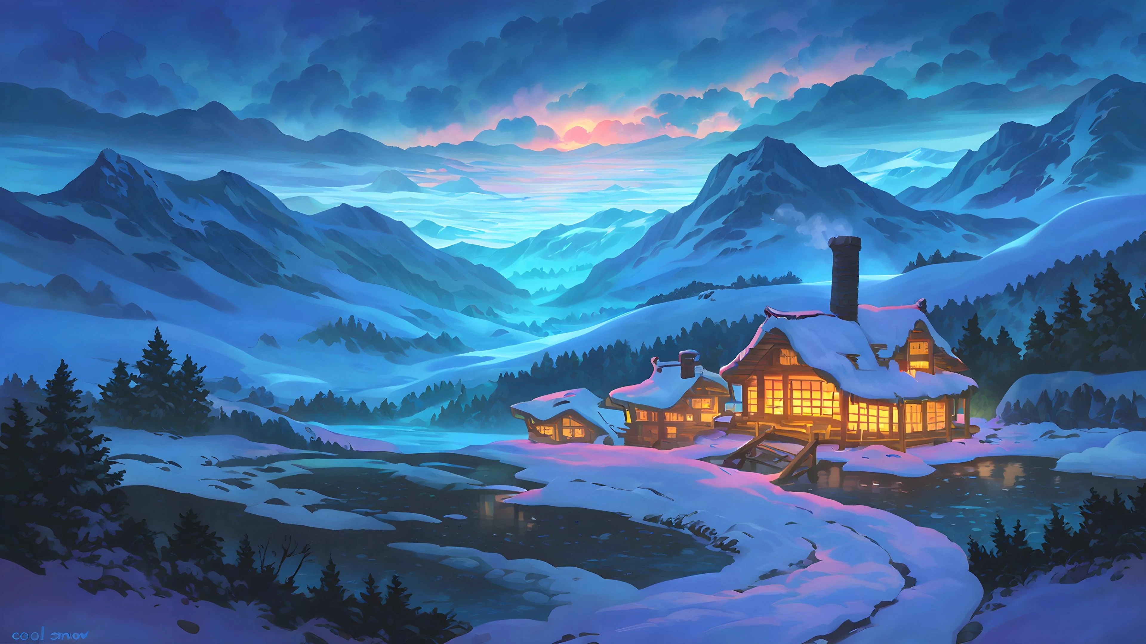 Snowy mountain village picture 1 of 1