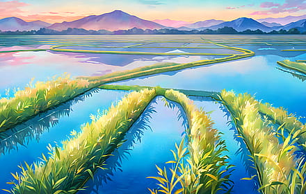 Summer rice fields'