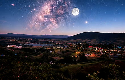Mountain View - Milky Way over , Thailand'