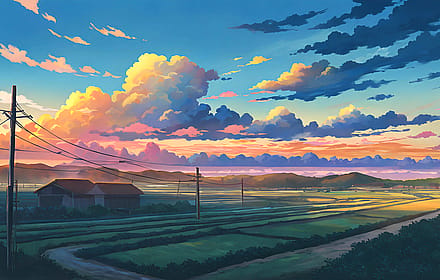 Summer rice fields'