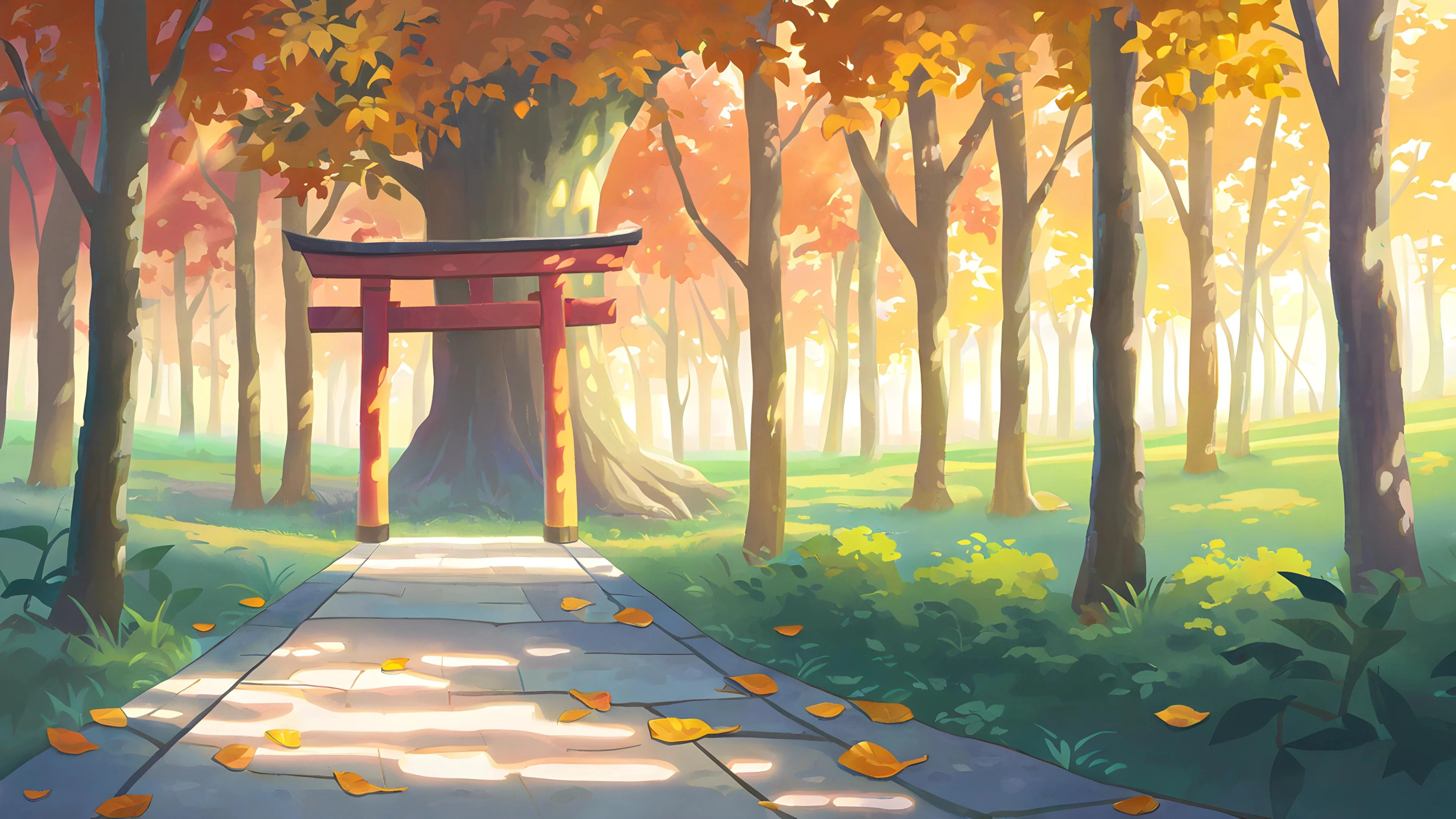 Japanese torii shrine at sunset picture 1 of 1
