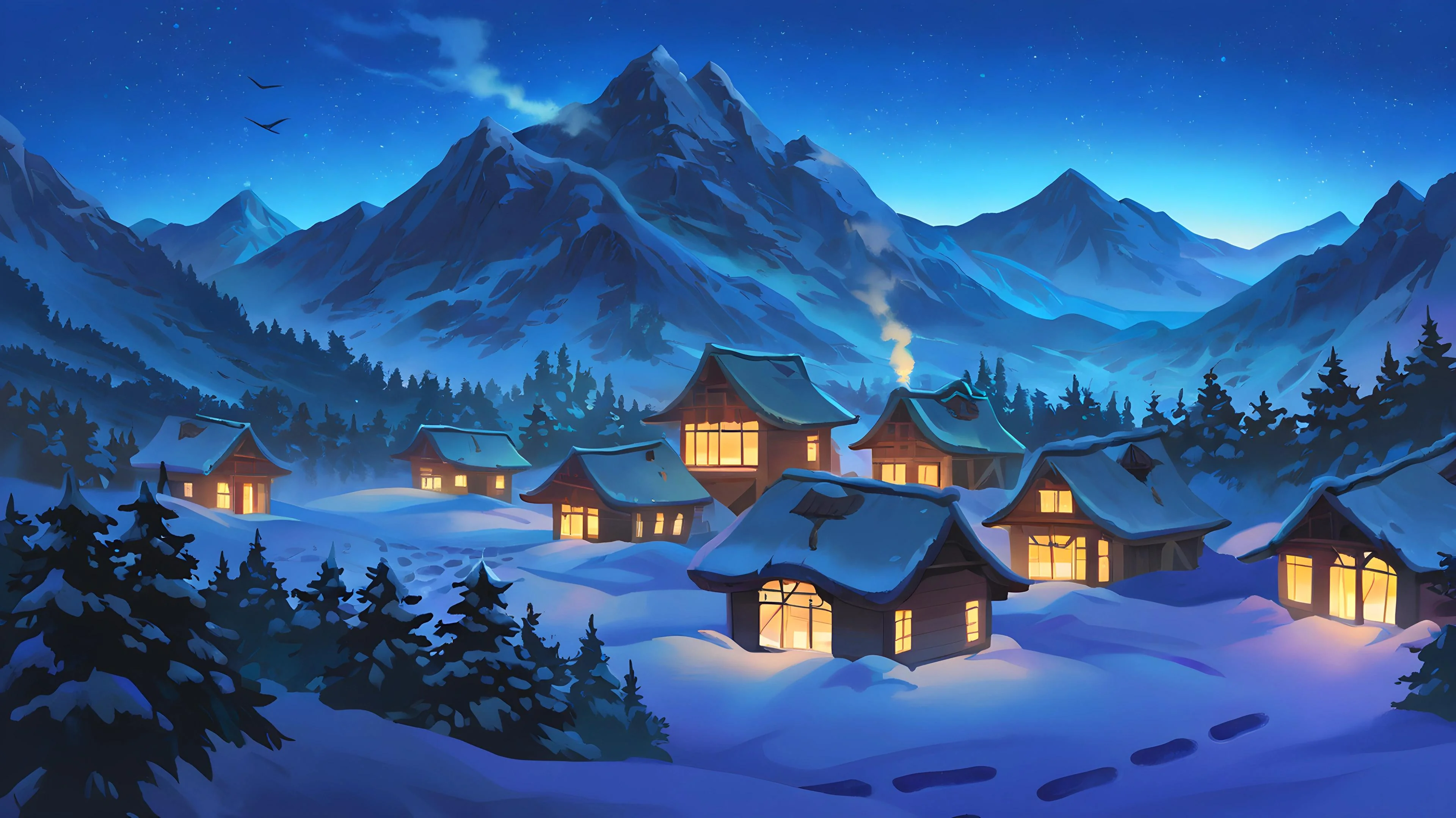 Snowy mountain village picture 1 of 1