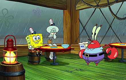 Rainy day at the Krusty Krab'